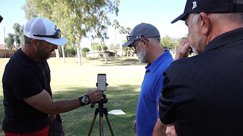 Greg Mills and Matt Ceriani field testing the Caught Stealing Pro100™️ mobile app during development