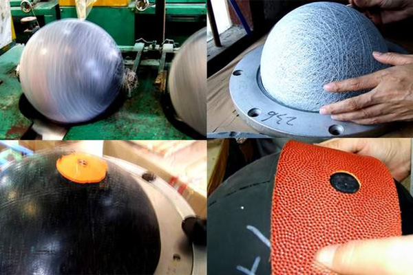 Custom basketball manufacturing process with sensor integration